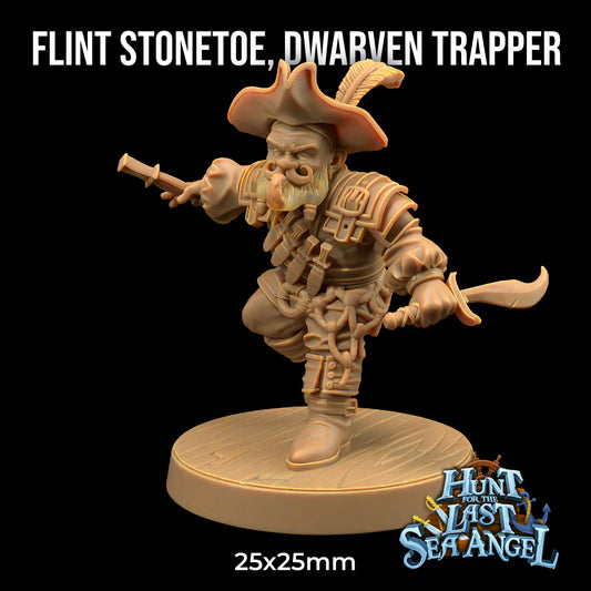 Flint Stonetoe, Dwarven Trapper,   32mm, 53mm o 75mm